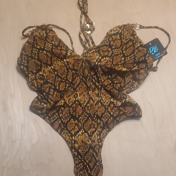 Honey Birdette Capri Brown and Tan One Piece Swimsuit